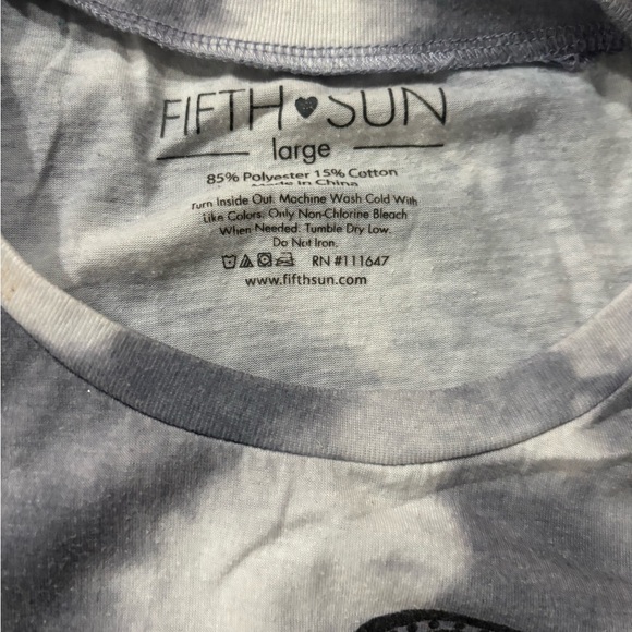 Fifth Sun Gray Tie-Dye Tank with Peace Symbol - Picture 2 of 4